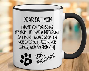 Custom Cat Mom, Mug, Cat Mom Gift, Gifts for Cat Mom, Cat Mom, Fur Mom, Cat Mom, Cat Gifts, Cat Coffee Mug, Cat Cup, Cat Mom Christmas Gifts
