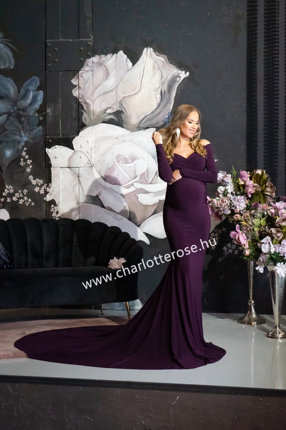 Maternity Dress,Off Shoulders Sweetheart Neckline Long Sleeves Maternity, Baby Shower, Maternity dress for photoshoot, Red dress Red dress