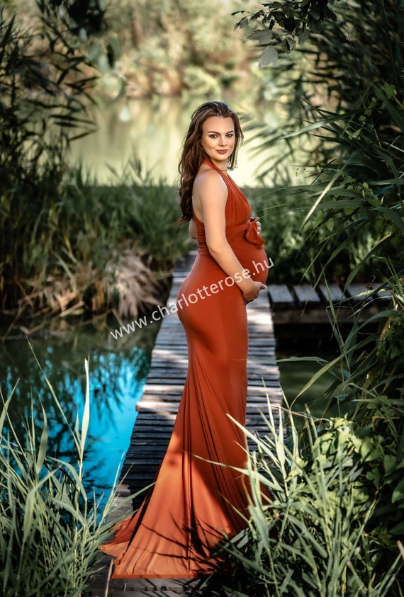 Maroon maternity dress for photoshoot cheap