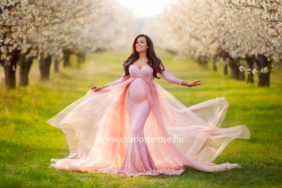 yellow lace maternity dress