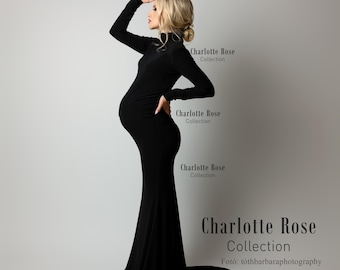 Black Lace Maternity Gown: Fitted See-through Photoshoot Dress - Etsy