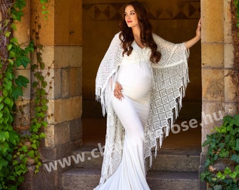 Maternity dress for photoshoot, Bohemian Maternity dress for pregnancy photoshoot, Boho Maternity gown baby shower. Bohemian maternity dress