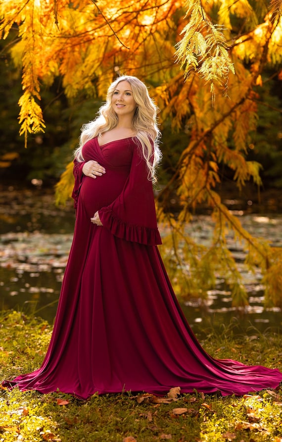 Fall Maternity Dress for Pictures, Almond Maternity Dress, Ruffled Sleeves Maternity, Long Train Dress, Boho Dress for Photohoot, Bohemian - Etsy Fall Maternity Dress for Pictures, Almond Maternity Dress, Ruffled Sleeves Maternity, Long Train Dress, Boho Dress for Photohoot, Bohemian - Etsy