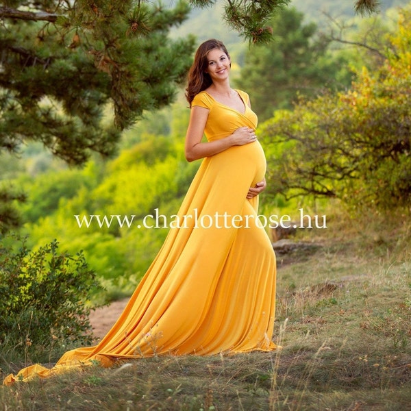 Darah Gold Maternity Dress, Maternity dress for photoshoot, Baby Shower, Maternity dress Maternity gown