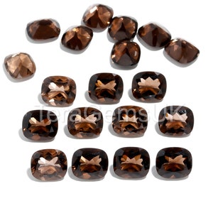 12x14mm Smoky Quartz Cushion Cut Faceted Natural Smoky Quartz Faceted Cut Calibrated Sizes Loose Gemstone