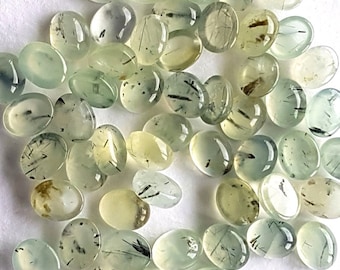3x5mm Oval Natural Prehnite Cabochon, CALIBRATED Loose Stone Cab, Semi Precious Gemstone Cabochon Lot