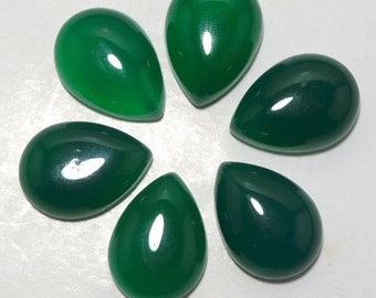 7x10mm Green Onyx Cabochon, Pear Onyx Gemstone, Onyx Loose Stone Cab, Semi Precious Gemstone Cabochon Lot
