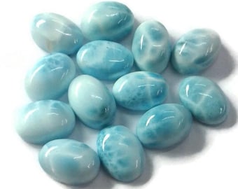 13 x 18 mm Larimar Naturalny Kamień Szlachetny Kaboszon Owalny Lot, KALIBROWANY Luźny Kamień, Półszlachetny Kaboszon