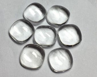 9x9mm Natural Crystal Quartz Cushion Cabochon: Loose Gemstone