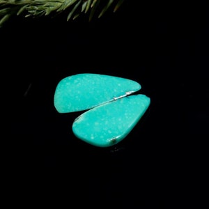 1.75cts Natural Arizona Turquoise Gemstone Cabochon Pair 7x12mm, Loose Stone, Semi Precious Cab, Turquoise Gemstone Cabochon 118