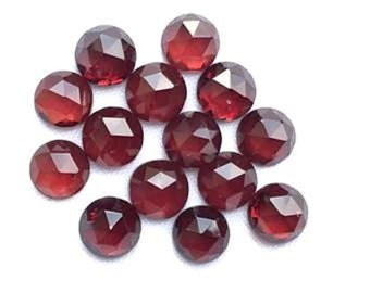 3x3mm Natural Garnet Round Faceted Rose Cut Loose Gemstone, Orissa Garnet, Semi Precious Stone
