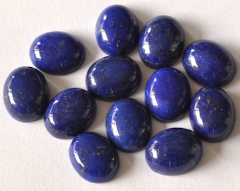 10 x 14 mm Natürlicher Lapis Lazuli Cabochon, KALIBRIERTE Oval Lapis Lazuli Lose Stein Cab, Halbedelstein Cabochon Lot