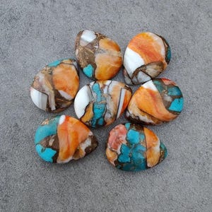8x12mm Oyster Copper Turquoise Cabochon Lot, Pear Copper Turquoise Loose Stone Cab Gemstone Cabochon