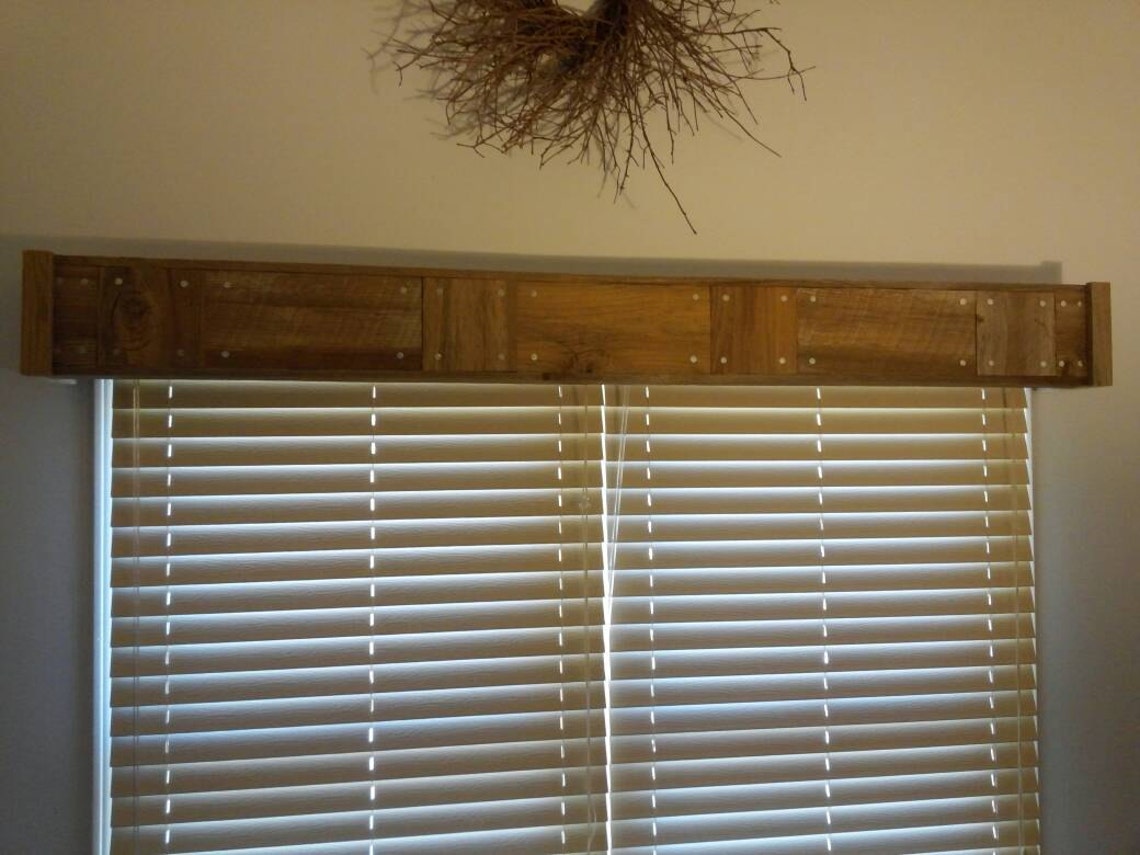 Barn wood window valance single row design single window Etsy