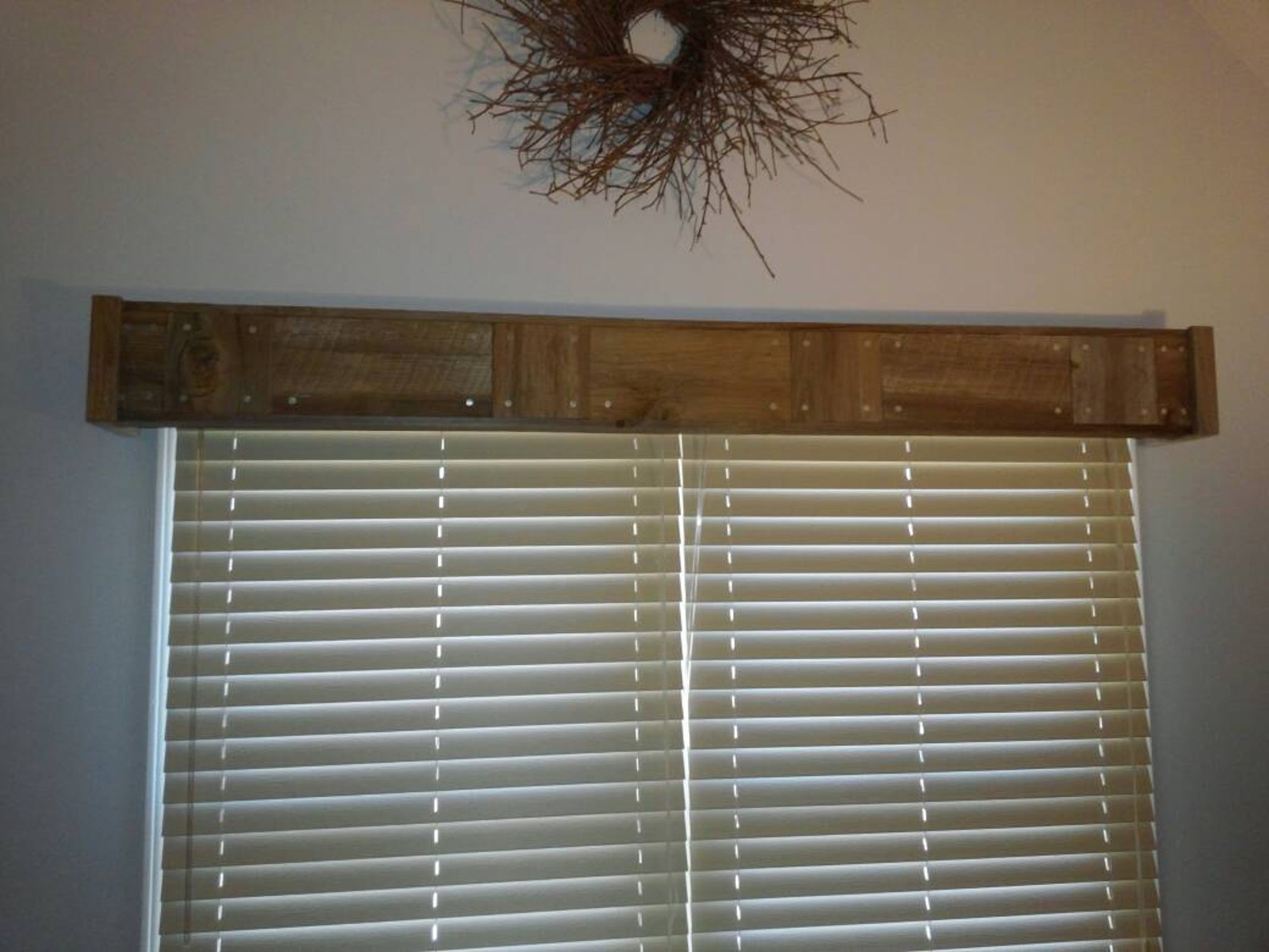 Barn wood window valance single row design single window Etsy