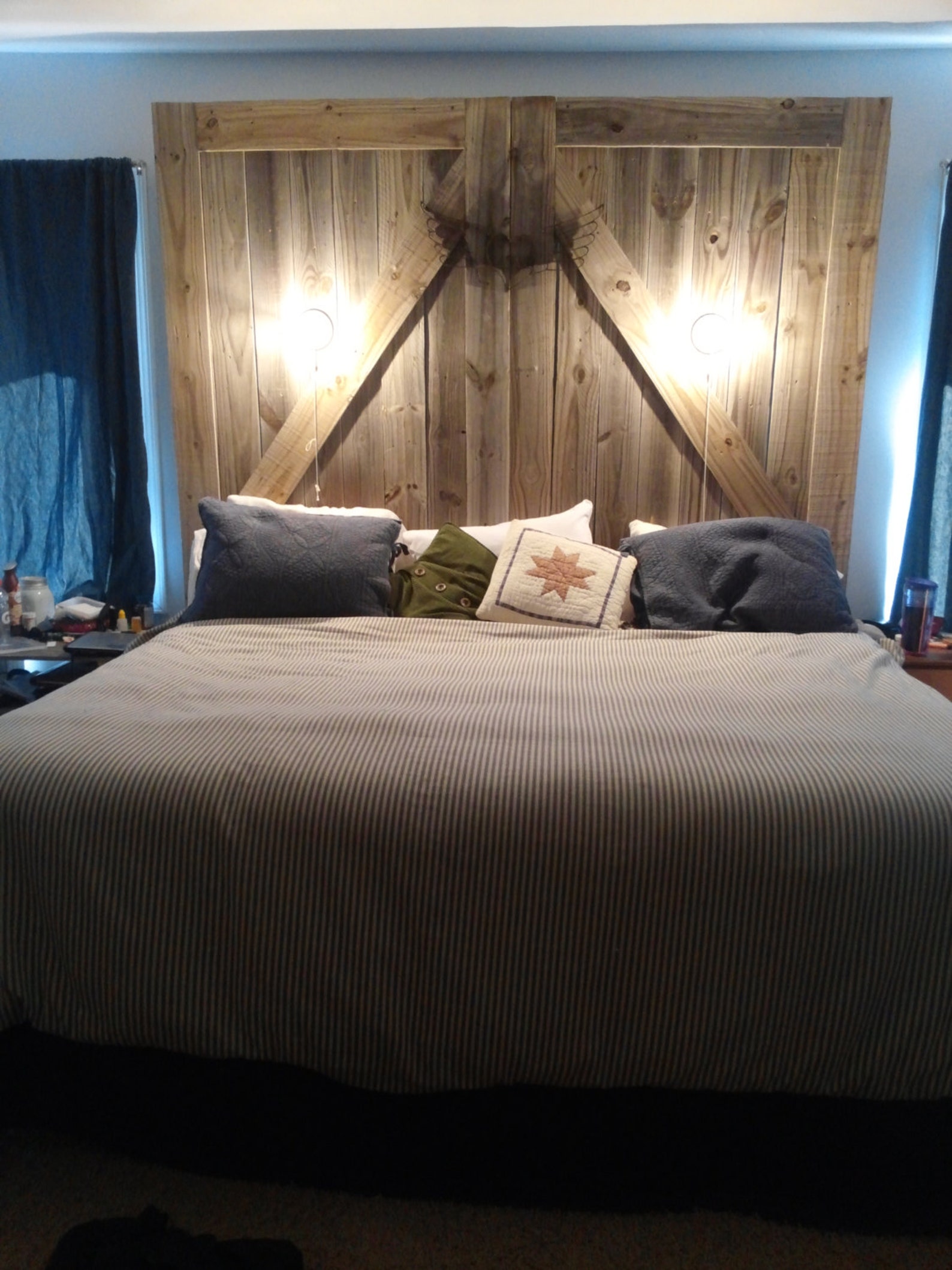 Barn door headboard king size Etsy