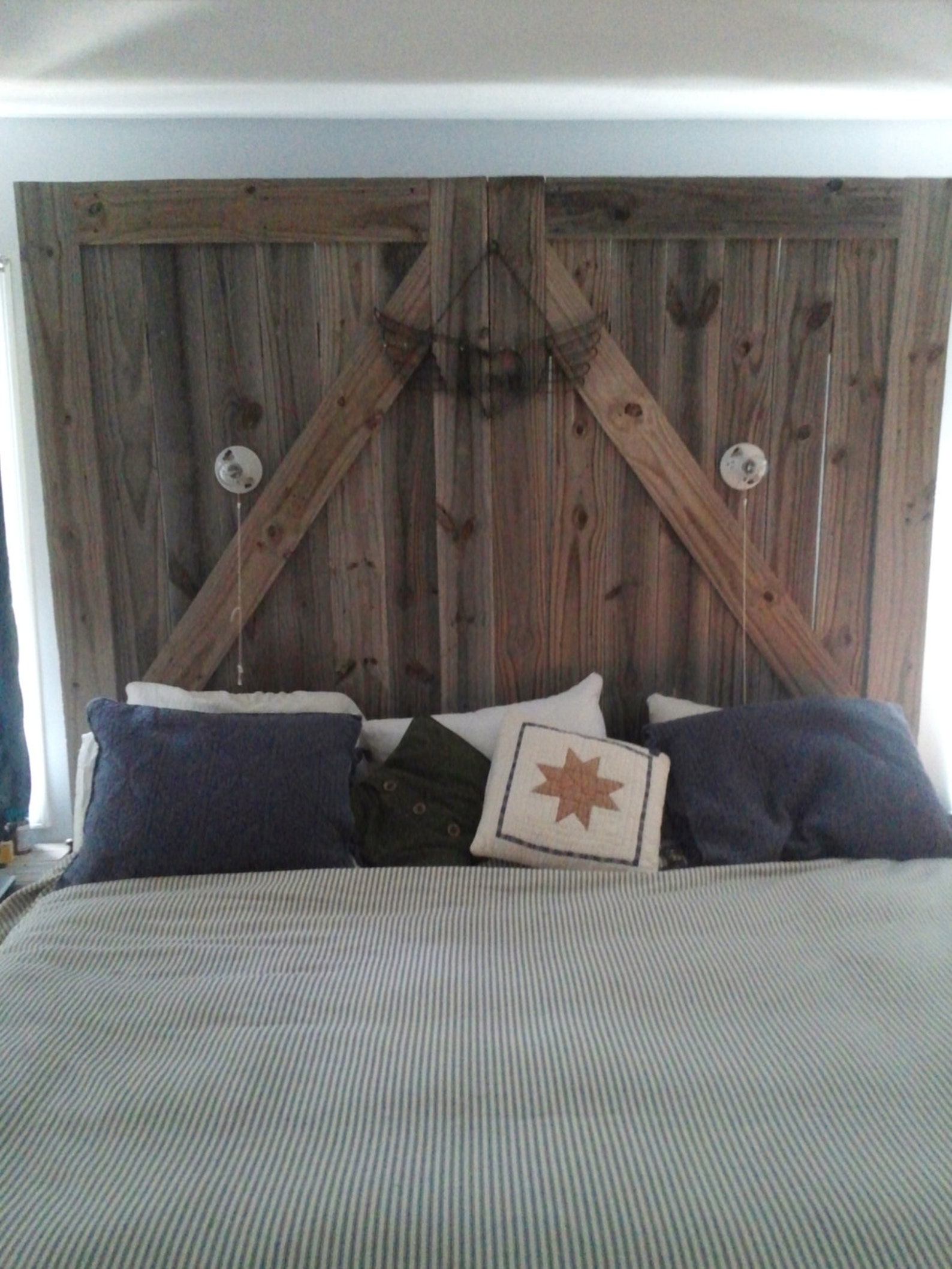 Barn door headboard king size Etsy