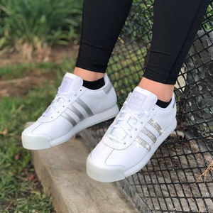 Adidas samoa hot sale white silver