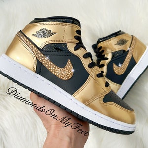 Black and gold jordans girls best sale