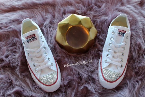 blinged out white converse