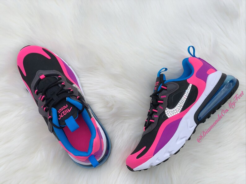 Swarovski Women's Nike Air Max 270 React Hyper Pink | Etsy
