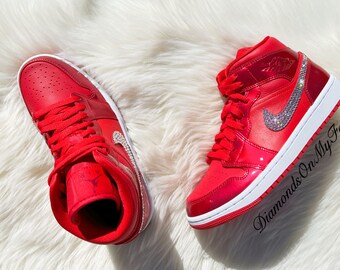red sparkly jordans