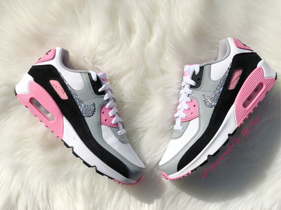 Swarovski Zapatos Nike Air Max 90 y Rosa para mujer - Etsy España