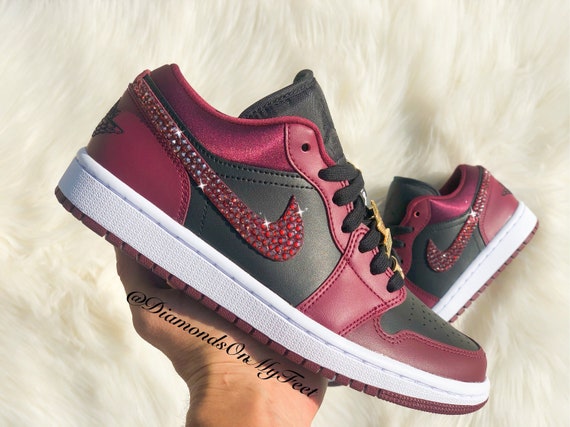 Swarovski Nike Air 1 Low Maroon & Black Sneakers para - España