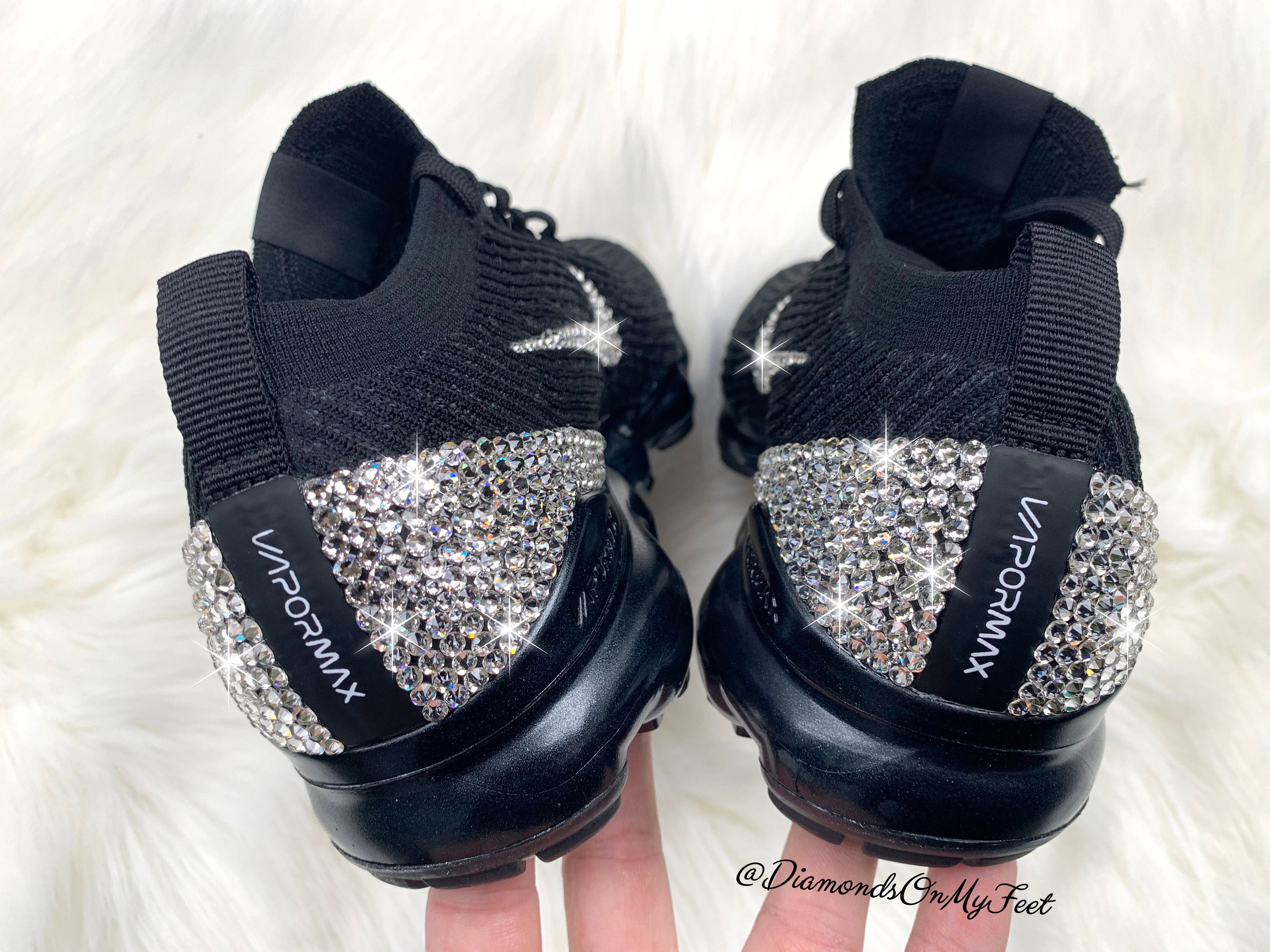 Swarovski Women's Nike Vapormax Flyknit Black - Etsy