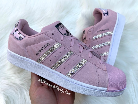 Size 8.5 Swarovski Women's Adidas Superstar Pink | Etsy