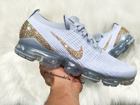 Swarovski Nike VaporMax Flyknit 3 Sneakers Blancas Plateadas - México