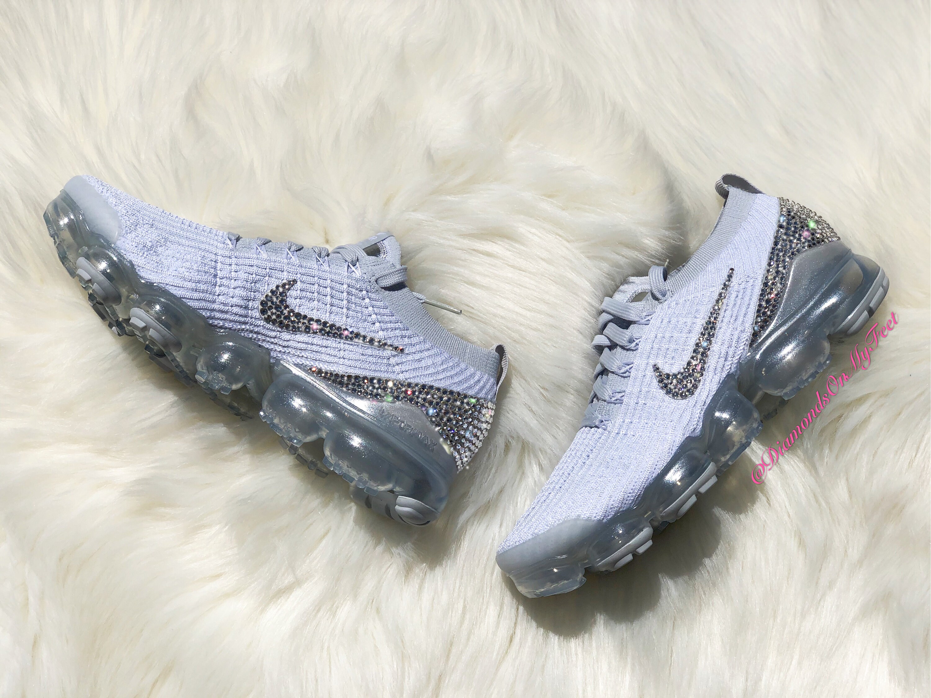 Swarovski Women's Nike Vapormax Flyknit 3 White Silver - Etsy