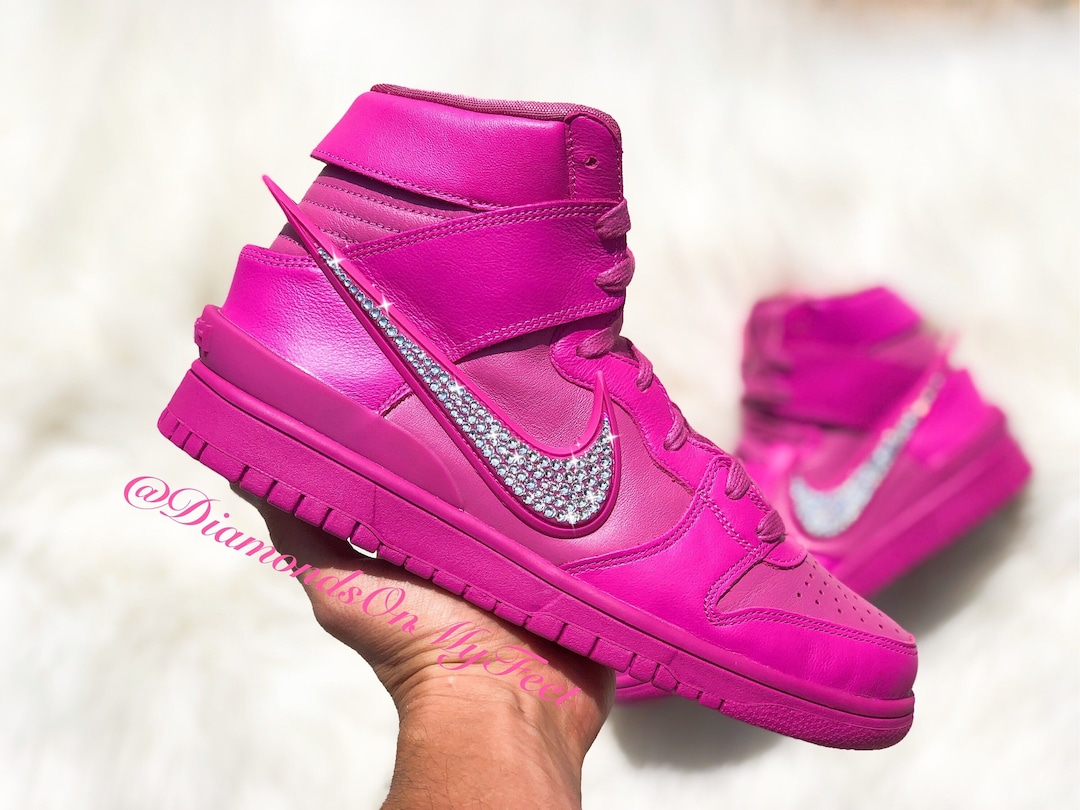 Swarovski Women's Nike Dunk High Ambush Lethal Pink Etsy