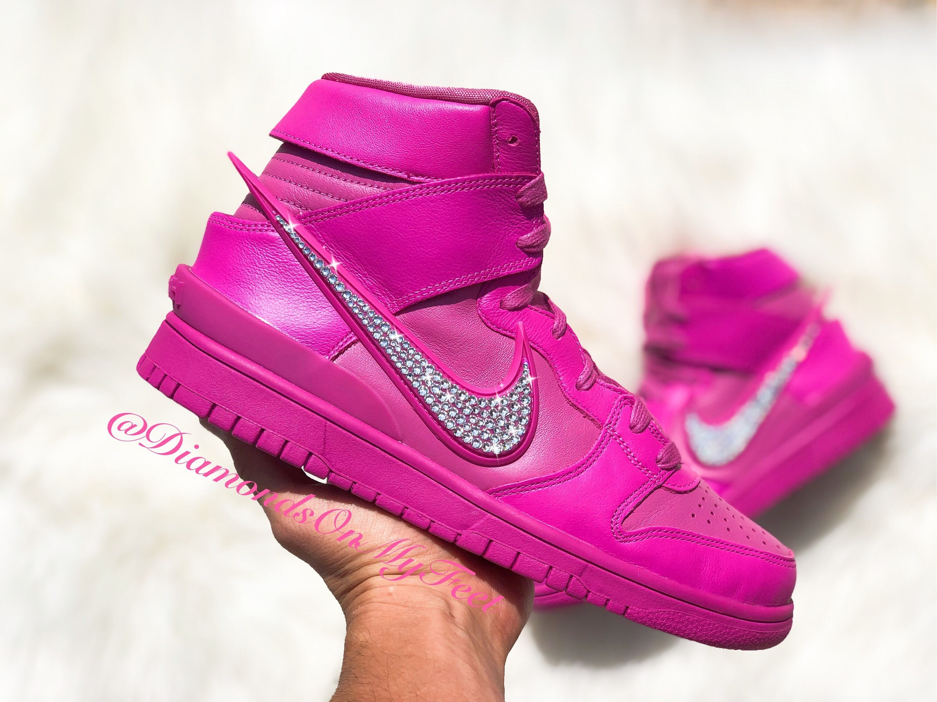 Swarovski Women's Nike Dunk High Ambush Lethal Pink - Etsy 日本