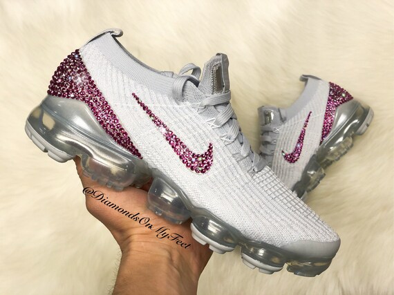 Estrecho de Bering Accidentalmente volatilidad Swarovski Mujer Nike VaporMax Flyknit 3 Zapatillas Blancas - Etsy España