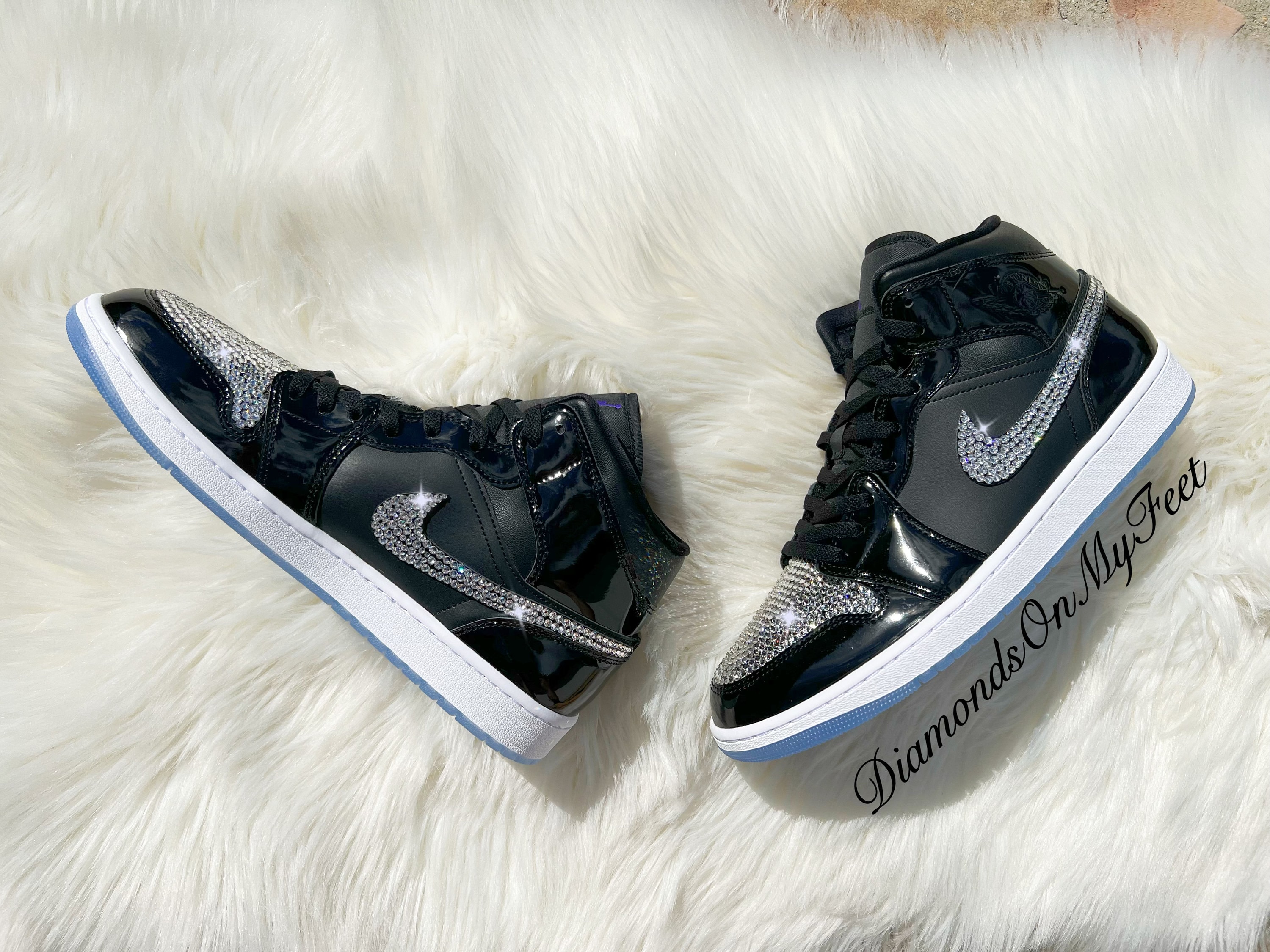 sparkly black jordans