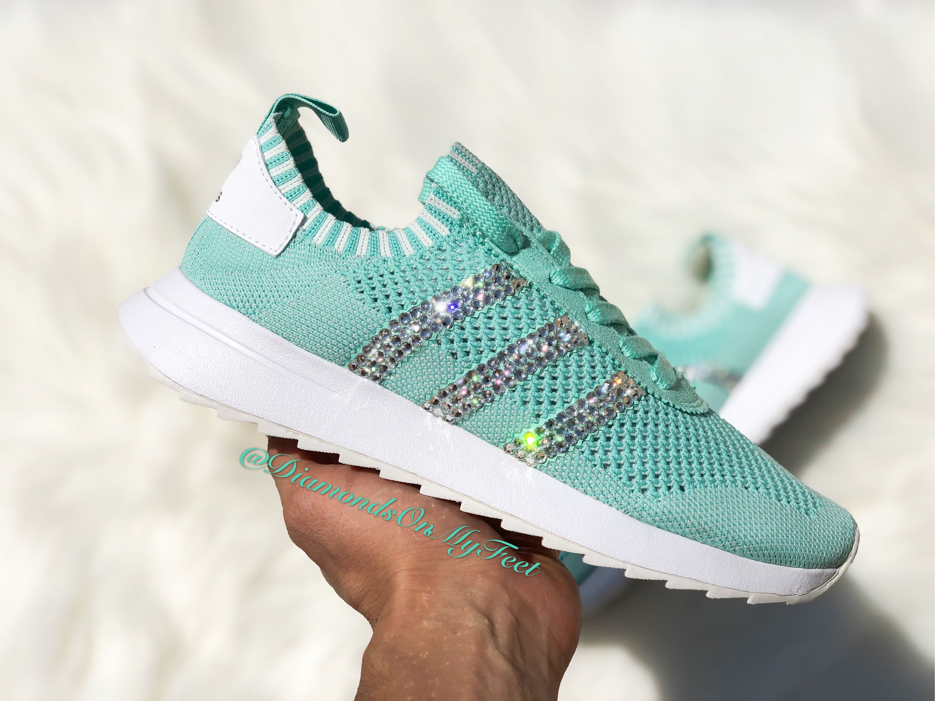 Tamaño 7 Swarovski Para mujer Adidas Flashback Primeknit Etsy España