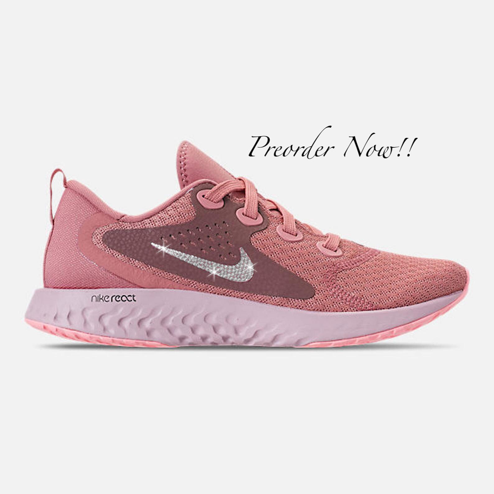 pink and clear nike shoes