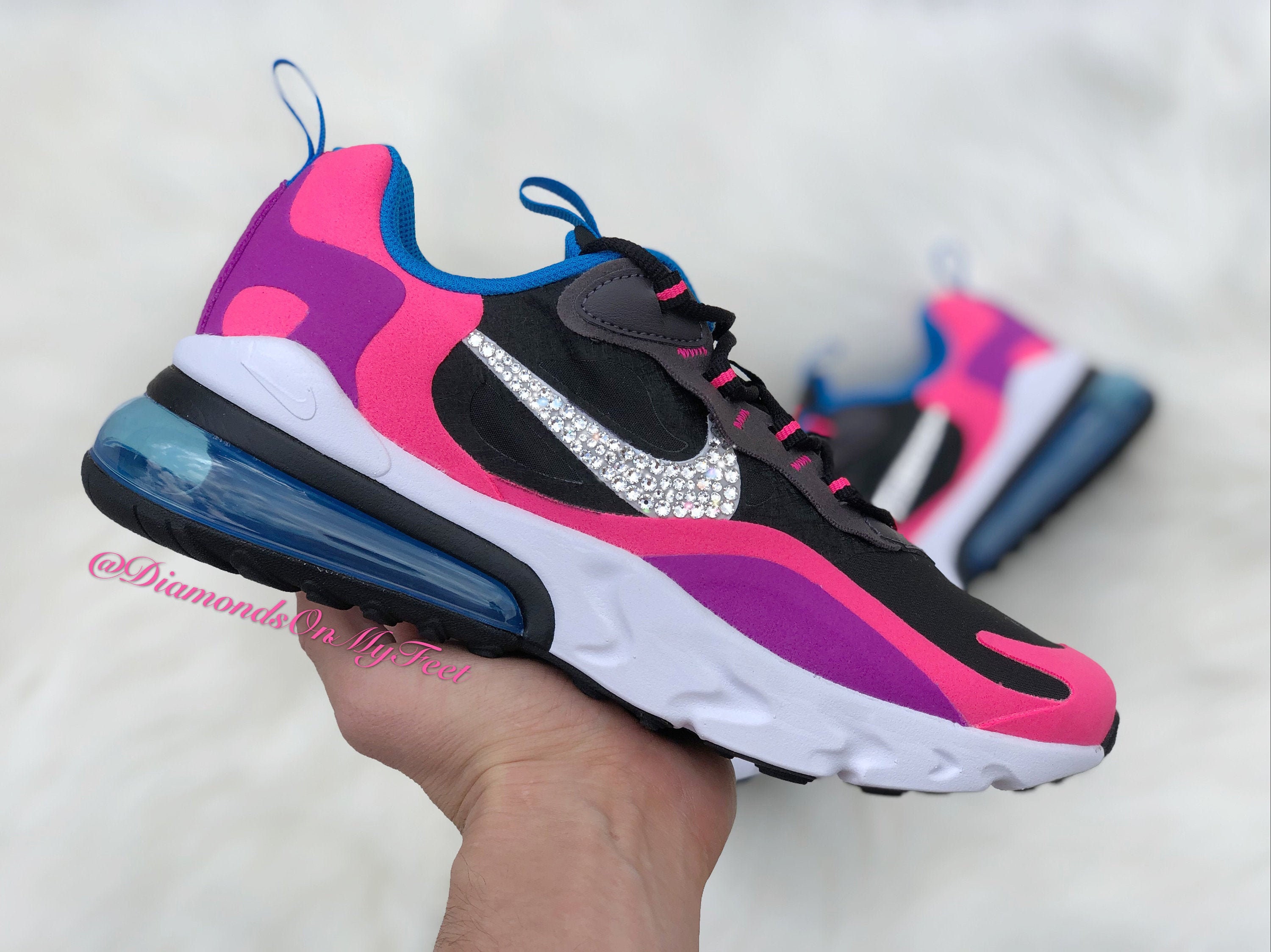 Nike Air Max 270 React Shoes Size 6Y Women's Size 7.5 White Pink