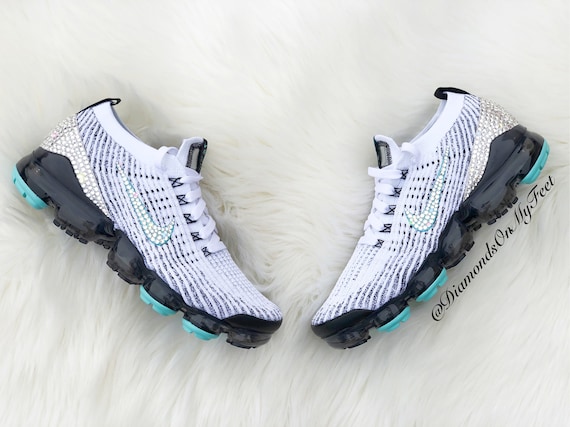 Mejor Posibilidades Hueso Swarovski Mujer Nike VaporMax Flyknit 3 Blanco Aurora Verde y - Etsy España