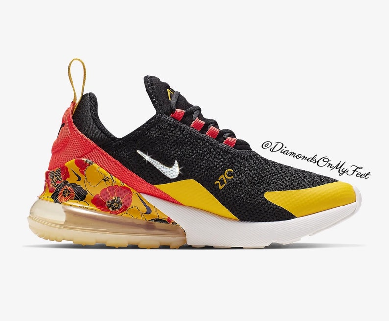 air max 270 black orange on feet air max 270 black orange on feet