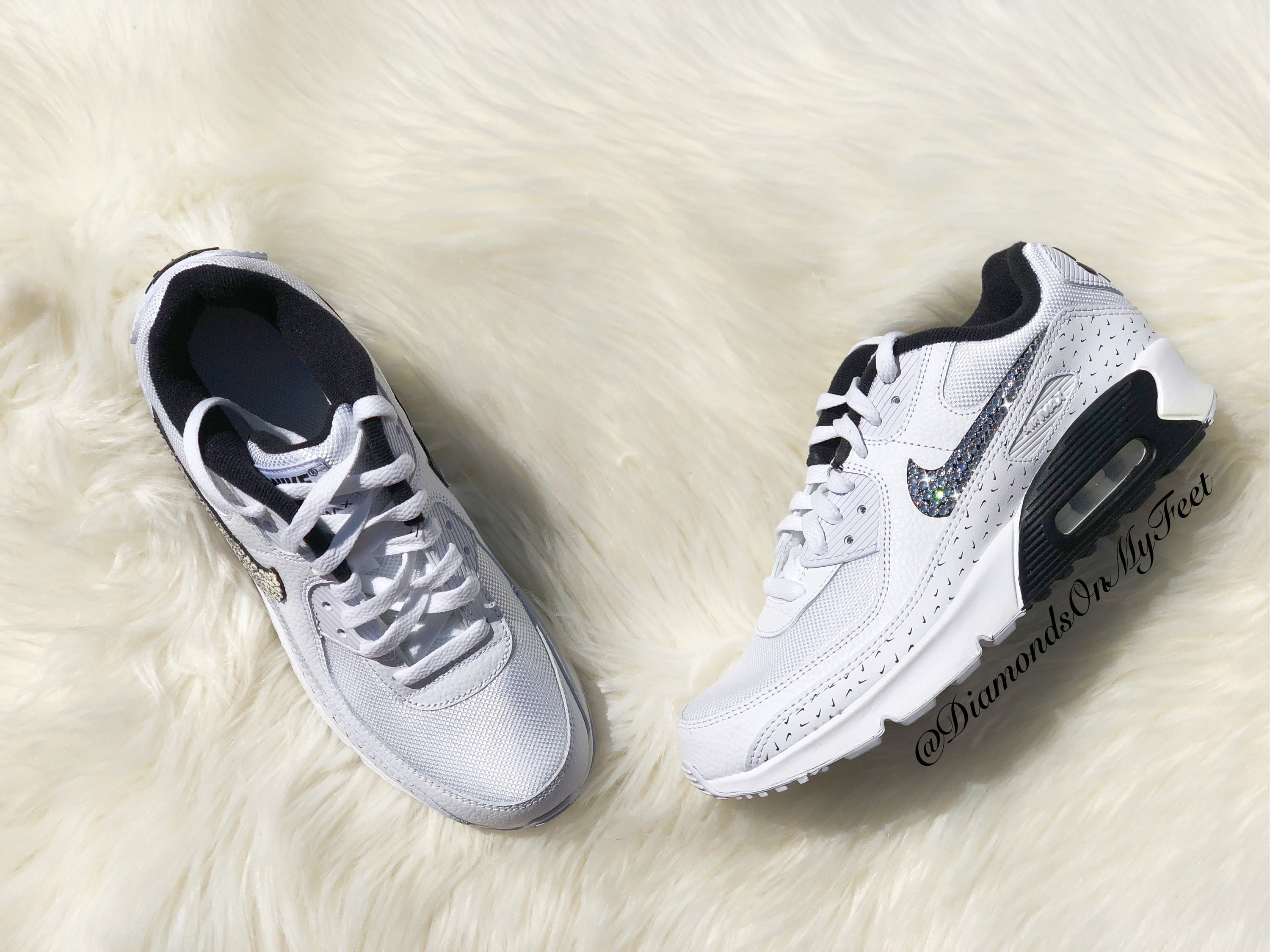 Swarovski Nike Air Max 90 Blanco Negro mujer - Etsy España