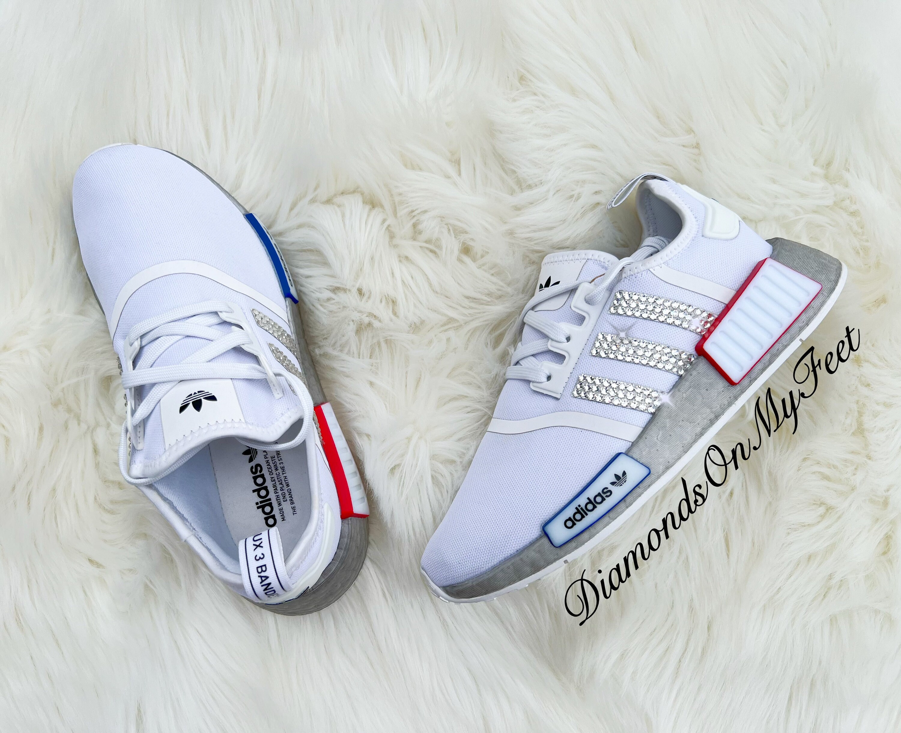 adidas gazelle silver green womens Shop White Womens adidas NMD R1 Slip On Sneakers – Shoebacca main image 0