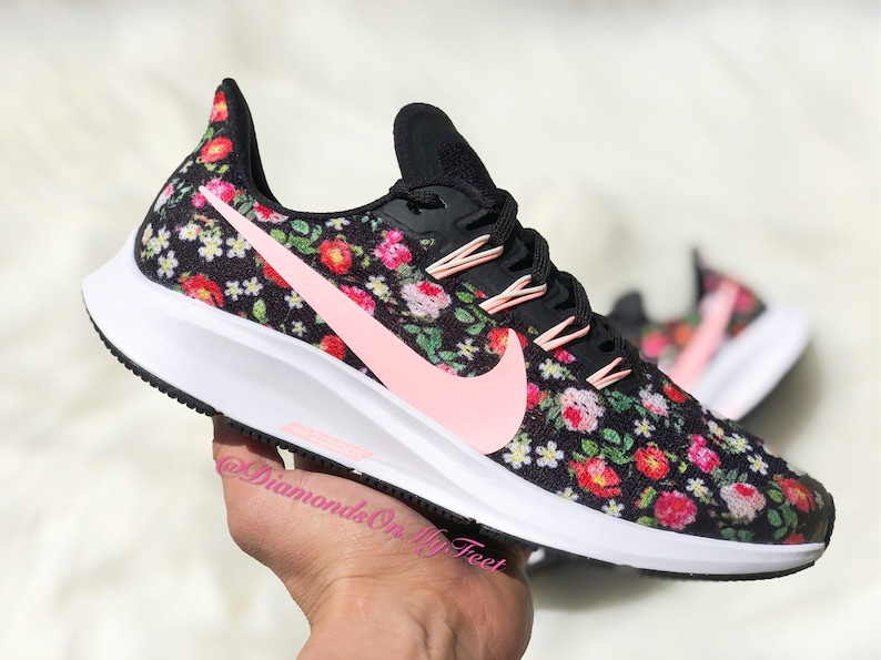 nike floral sneakers black