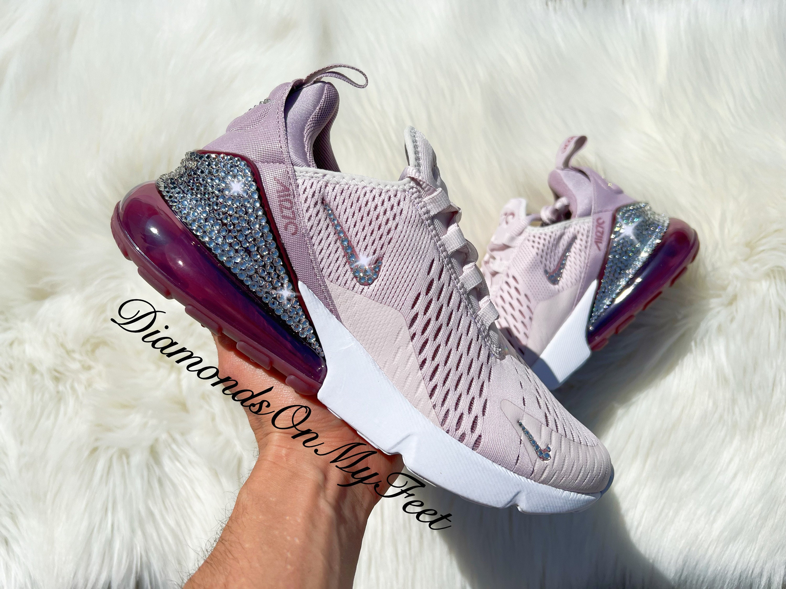 Swarovski Women's Air Max 270 Barely Rose Pink White Sneakers Blinged With  Authentic Clear Swarovski Crystals Custom Bling Athletic Shoes - Etsy
