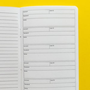 Online Password Tracker Notebook, Login Organizer, Password Keeper, Password Book, Password log, B6 size, TN Standard, pocket Size notebook