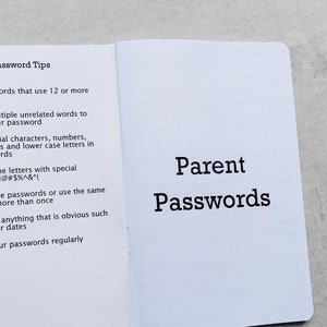 Family Password Tracker Notebooks, Log, Login Organizer, Password Keeper, Password Book, Password Insert, B6 size, Pocket Size notebook