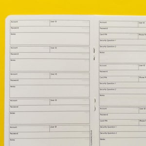 Password Tracker Notebooks, Log, Login Organizer, Password Keeper, Password Book, Password Insert | B6 size, TN Standard, Pocket  Size notes