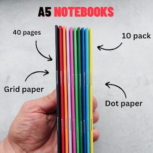 A5 notebooks, 10 notebooks, 40 page TN notebooks, bulk notebooks, blank books, Journals - 18cm X 13cm, Handmade
