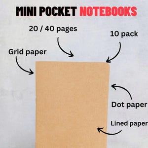 Kraft mini notebooks, 10 notebooks, 20 page pocket notebooks, bulk notebooks, perforated pages, blank books,  - 14cm X 9cm, Handmade gift
